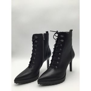 Michael Kors Black Lace-Up Ankle Boots